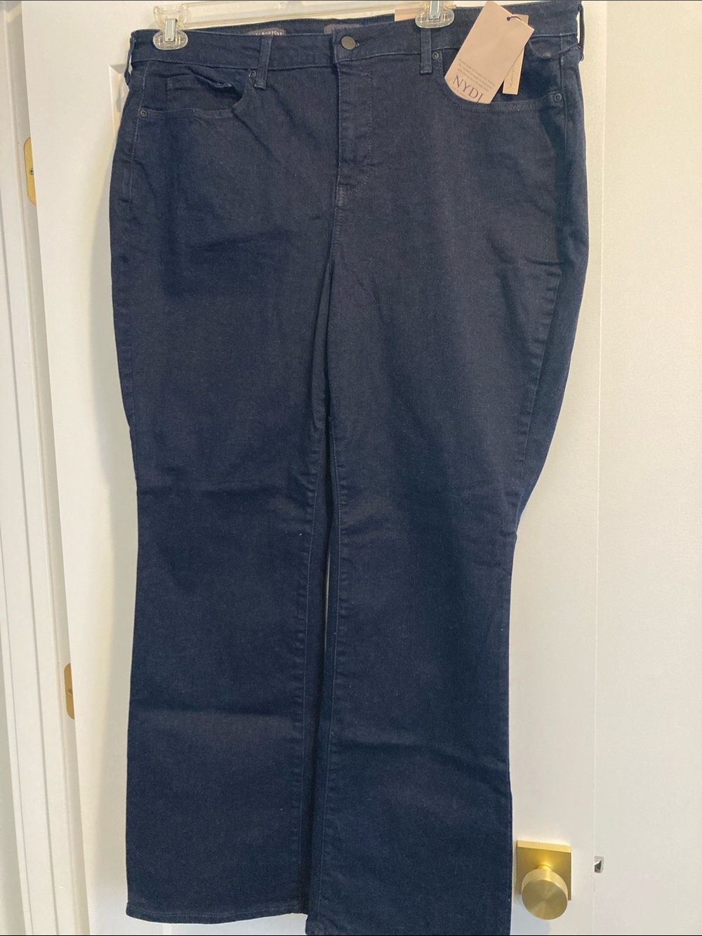 NYDJ Barbara Boot Cut Jeans in solid, dark blue rinse. NWTs!